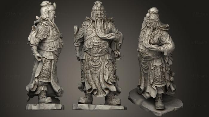 Скульптуры индийские Гуань Юй ветхая деревянная скульптура