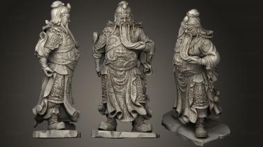 3D model Guan Yu dilapidated wood sculpture (STL)