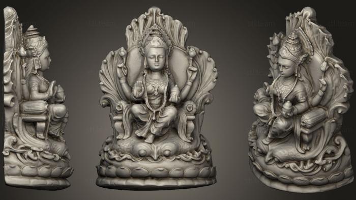Скульптуры индийские Lakshmi On A Lotus Throne
