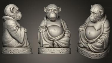 3D model Monkey (Chimpanzee) Buddha (Animal Collection) (STL)