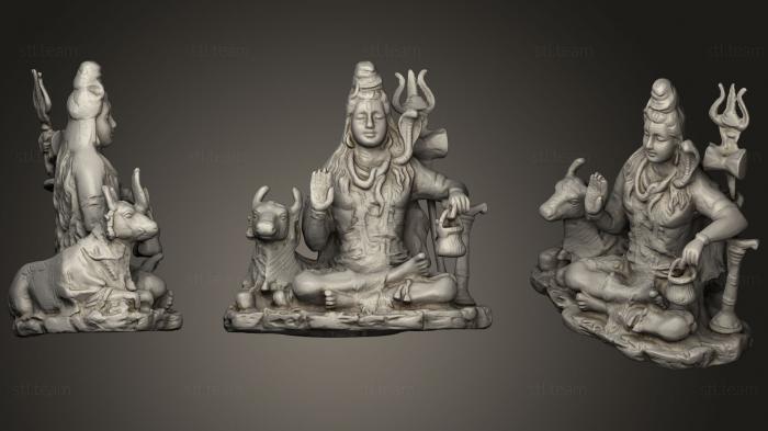 Скульптуры индийские Шива, Повелитель крупного рогатого скота, сидит в медитации