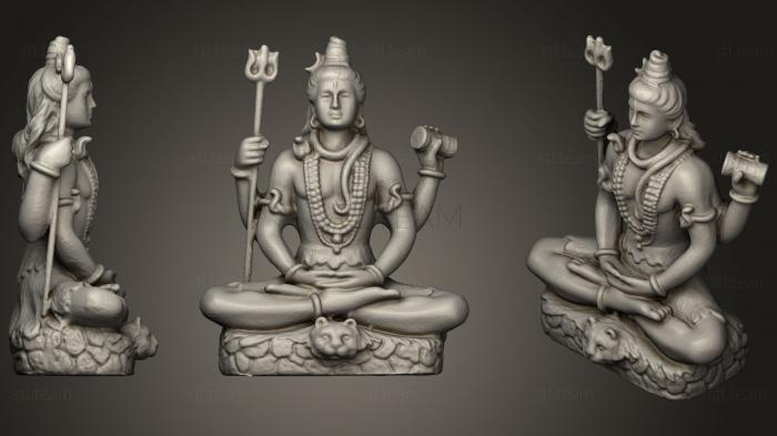 Скульптуры индийские Shiva In Meditation On Tiger Skin