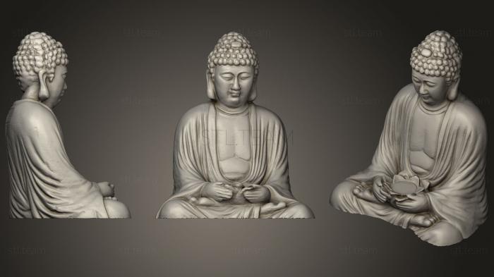 Скульптуры индийские Сидящий Будда с цветком Лотоса
