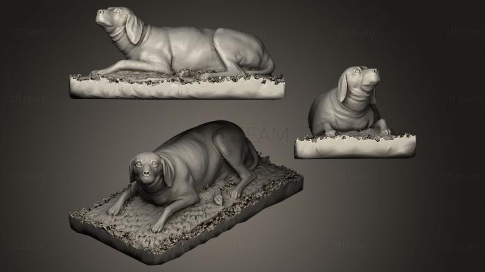 Статуэтки животных Собака -скульптурное надгробие.