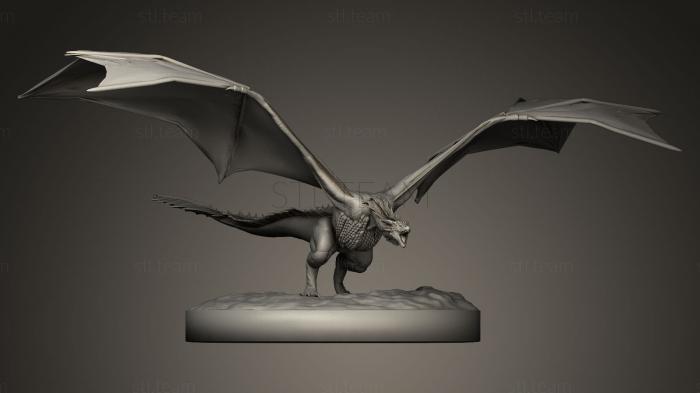 3D модель Дракон на подиуме (STL)
