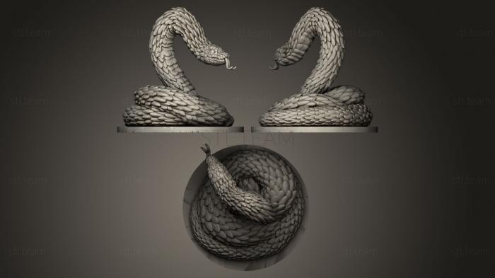 3D model Giant Snake in round pose (STL)