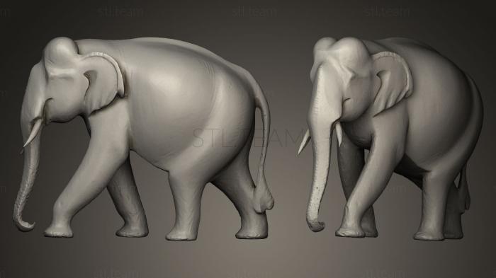 3D model Indian Elephant wooden (STL)