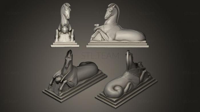 3D model aquatic sea horse and eagle (STL)