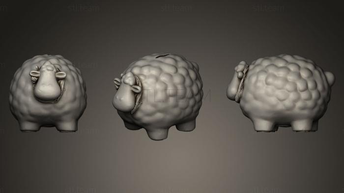 Статуэтки животных 7x7x10 Inch Porcelain Sheep Bank 3D