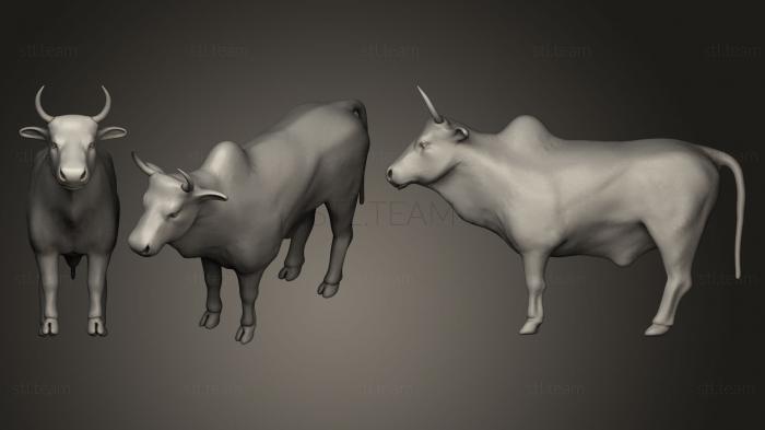 Статуэтки животных Бычья модель реального времени