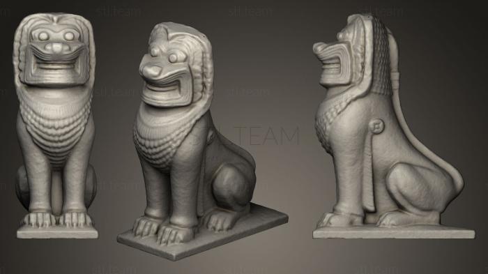 3D model Cambodian granite Lion 1957 (STL)