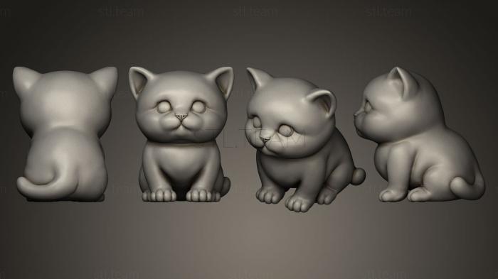Статуэтки животных Cute Kitten STL for 3D