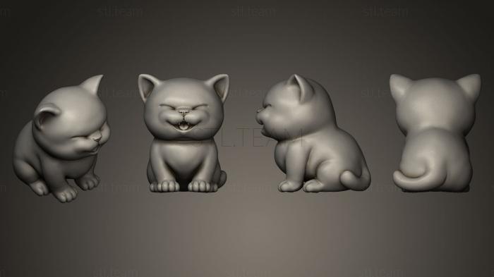 Статуэтки животных Cute Kitten V2 STL for 3D
