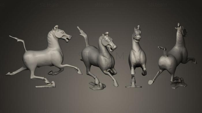 3D model Galloping horse treading on a flying swallow (STL)