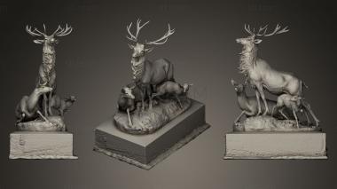 3D model Harde de cerfs coutant le rapproch Paris (STL)