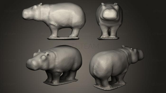3D model Hippopotamus statue (STL)