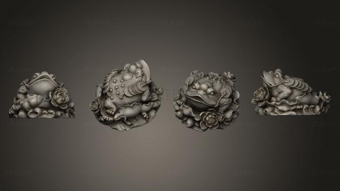 3D model Lotus frog decoration sculpture (STL)