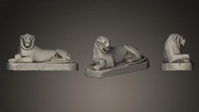 3D model Red granite lion of Amenhotep III Polycam (STL)