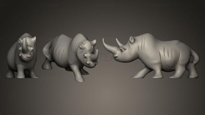 Статуэтки животных Rhino Sculpture 3D_2