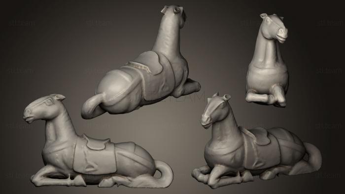 Статуэтки животных Китайская резная малахитовая лошадь