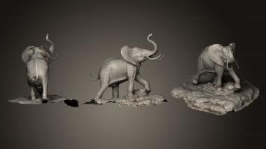 3D model Elephant Bronze Sculpture (STL)