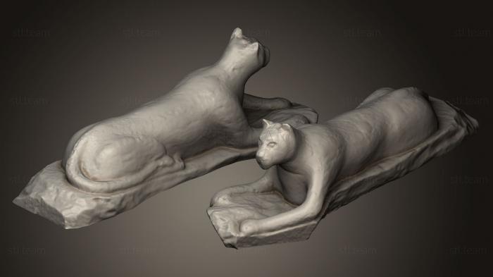 Статуэтки животных Mountain Lion Carved Wooden Sculpture
