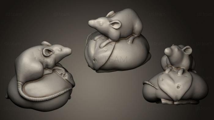 3D model Rat on persimmon netsuke (STL)