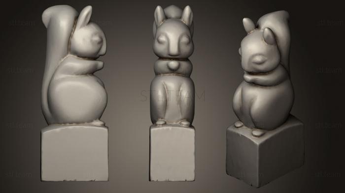3D model Squirrel wood carving (STL)