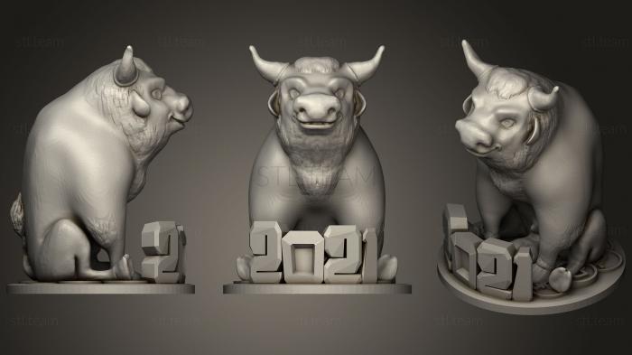 3D model Bull. Symbol 2021 For Happiness And Money (STL)
