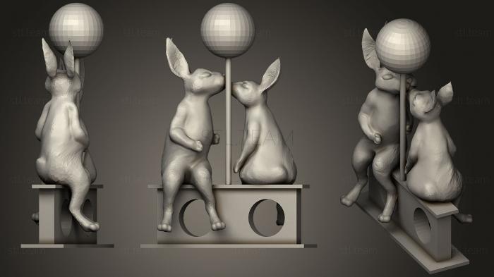 3D model Bunnies In Love Mick And Isabella (STL)