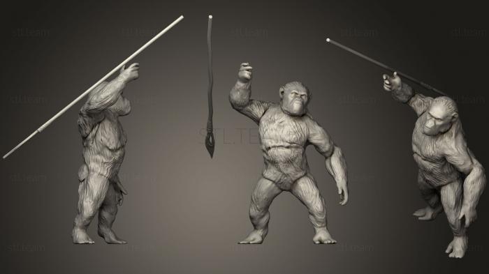 3D model Caesar From Planet Of The Apes Inspirited (Low Poly Version) (STL)