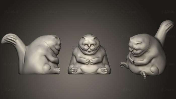 Статуэтки животных Толстый кот для 3D-печати
