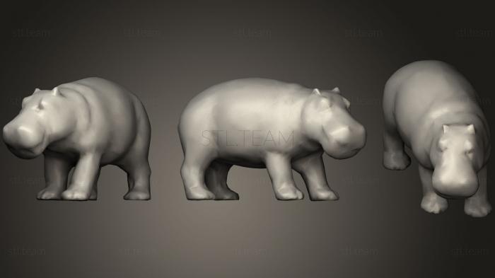 3D model Hippo And Low Poly Figure (STL)