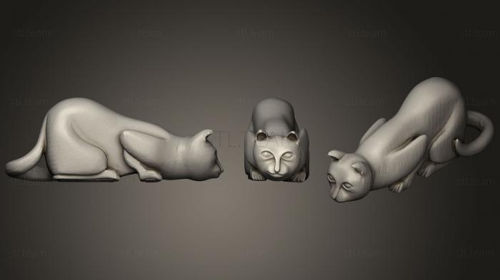 Статуэтки животных Резьба Джин Гордонс По крадущейся кошке