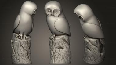 3D модель Джин Гордонс вырезает сову на пне (STL)