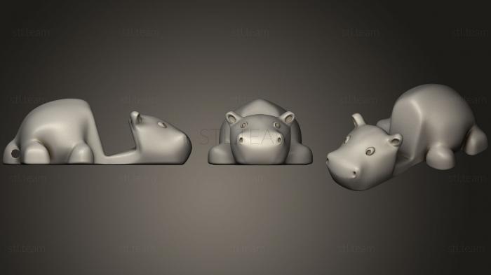 3D модель Брелок-подставка для смартфона hipopotamo (STL)