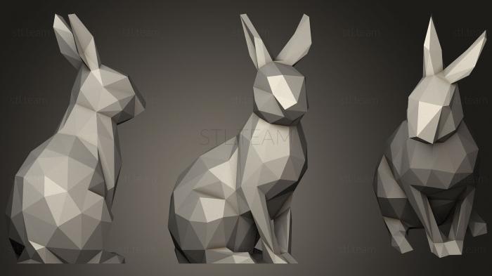 Статуэтки животных Низкополигональный Пасхальный Кролик
