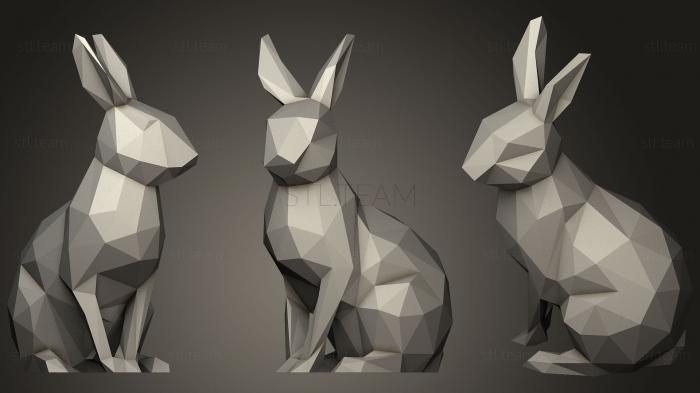 Статуэтки животных Low Poly Easter Bunny3