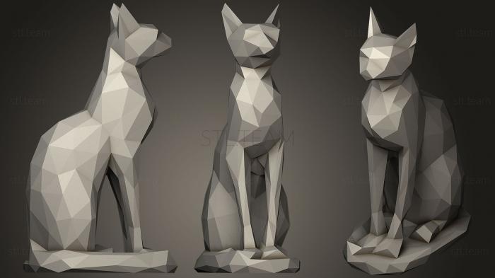 3D model Low Polygon Egyptian Cat (STL)