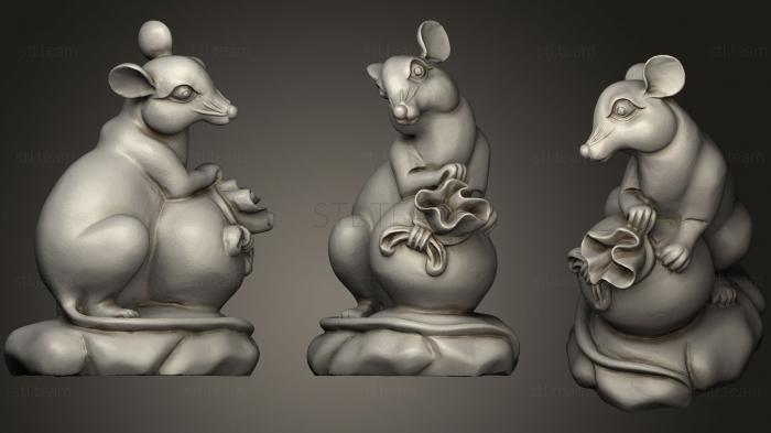 Статуэтки животных Мышь (крыса) с мешком