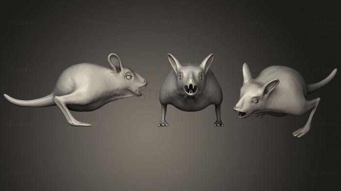 3D model Naked Cow Rat Monster (STL)