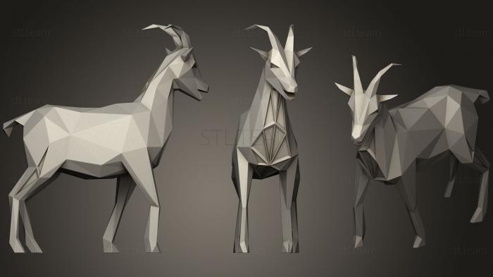 3D model Polygonal Black Goat Parametric (STL)