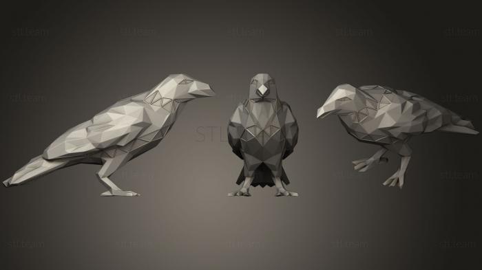 Статуэтки животных Параметрическая многоугольная ворона