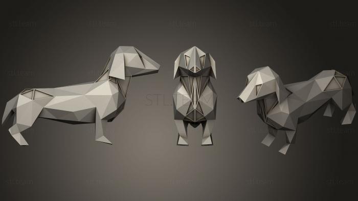 Статуэтки животных Polygonal Dachshund Parametric