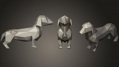 3D model Polygonal Dachshund Parametric (STL)