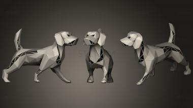 3D model Polygonal Dog Parametric (STL)