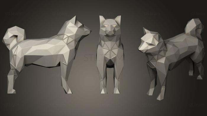 Статуэтки животных Polygonal Dog Shiba Parametric