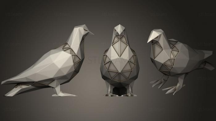Статуэтки животных Polygonal Dove Parametric
