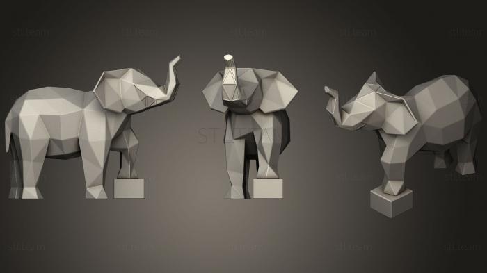 Статуэтки животных Полигональный Параметрический слоненок