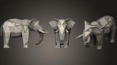 3D model Polygonal Elephant Parametric (STL)